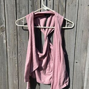 Vanity vest coverlet size small pink crisscross back